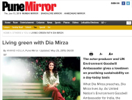 Living Green with Dia Mirza - Pune Mirror